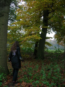 Rebecca in the forest in the Netherlands